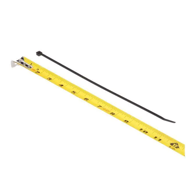Alt view image 4 of 4 - Cable Tie CT11BK50-C, 11 in, 50 lb Tensil Strength, Black, Bag of 100 | For Indoor and Outdoor Use. Curved Tip Allows for Faster Threading and Installation, Nylon Cable Ties