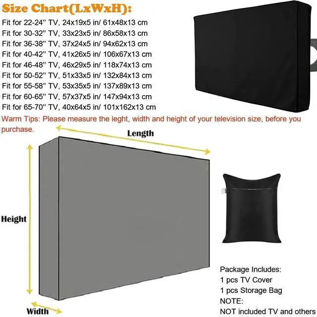 Alt view image 2 of 7 - Outdoor TV Cover Heavy duty 600D Oxford Waterproof Dustproof Durable Patio Outside Television Cover TV Screen Full Protector Covers (50-52in)