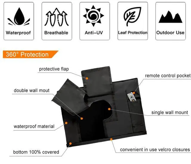 Alt view image 4 of 7 - Outdoor TV Cover Heavy duty 600D Oxford Waterproof Dustproof Durable Patio Outside Television Cover TV Screen Full Protector Covers (50-52in)