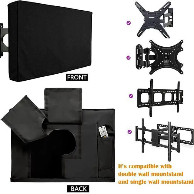 Alt view image 5 of 7 - Outdoor TV Cover Heavy duty 600D Oxford Waterproof Dustproof Durable Patio Outside Television Cover TV Screen Full Protector Covers (50-52in)