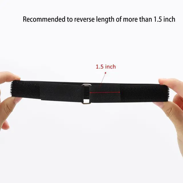 Alt view image 6 of 7 - 65 Ft x 3/4 Inch Hook and Loop Straps with 100 Metal Buckles, Nylon Fastening Cable Ties Adjustable Cinch Strap, Cut-to-Length, Black