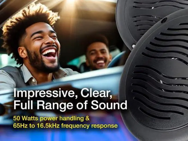 Alt view image 6 of 7 - 5" Water Resistant Dual Cone Marine Speakers with Grills - Pair
