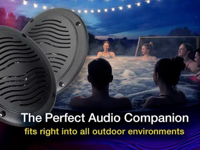Alt view image 7 of 7 - 5" Water Resistant Dual Cone Marine Speakers with Grills - Pair