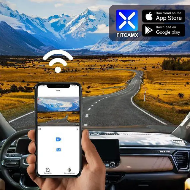 Alt view image 3 of 6 - 4K Dash Cam Suitable for GMC Canyon 2023-2026 AT4 AT4X Elevation Denali (Has Auto-Dimming), OEM Factory Look, 2160P UHD Video, WiFi & APP, Loop Recording, G-Sensor, Plug & Play, 64GB Card