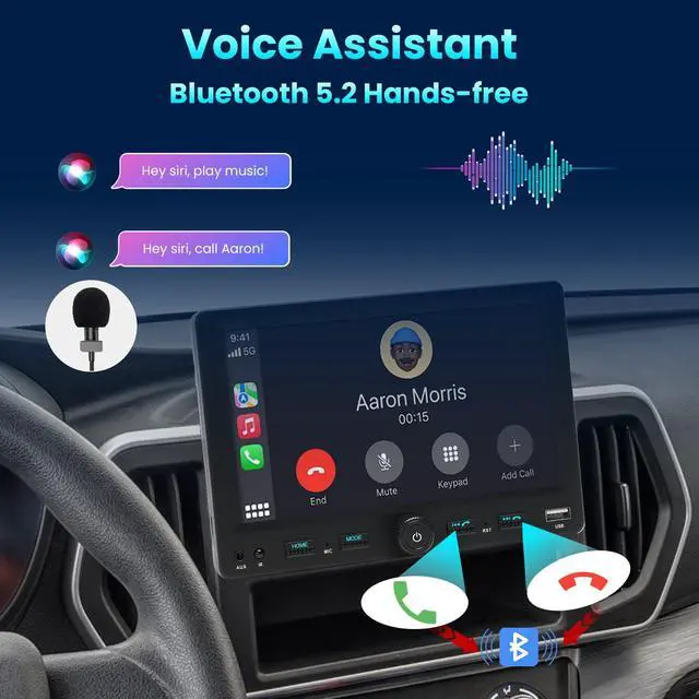 Alt view image 5 of 7 - Single Din Car Touchscreen Radio with Wireless CarPlay | 7" Adjustable Screen Android Auto Bluetooth Type-C USB (3A Fast Charge) Backup Camera AUX SD Car Stereo with Knob Headunit