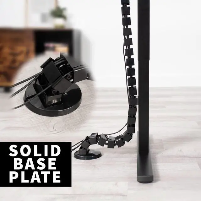 Alt view image 6 of 7 - Standing Desk Vertebrae Magnetic Cable Management Kit, Adjustable Quad Entry Flexible Spine Wire Organizer Cord Snake for Home Office, Black, DESK-AC01M
