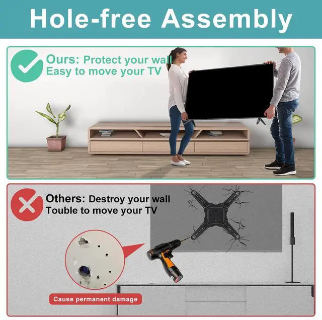 Alt view image 5 of 7 - TV Stand Only for Vizio TV Stand Legs V655-H19, Not for Other TV Models, Only for Vizio TV Replacement Legs We Listed wr Screws Set, Easy to Install