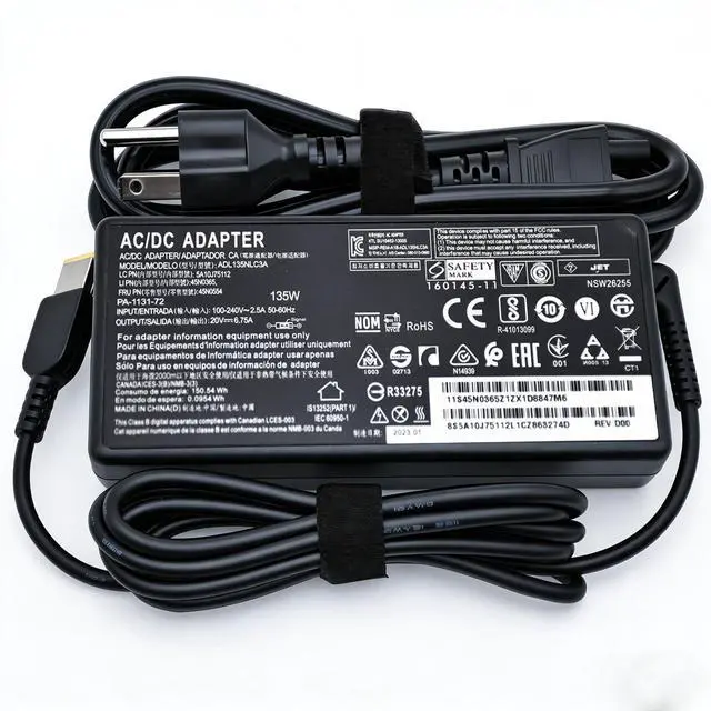 Main image of 135W Laptop Adapter Charger Compatible with Lenovo Thinkpad ADL135NDC3A | ThinkPad X1 Extreme Gen1-5, W540 W541 T440P T470P T540P T15P 4X20E50558