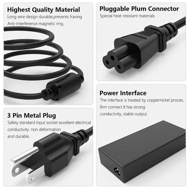 Alt view image 2 of 5 - 135W Laptop Adapter Charger Compatible with Lenovo Thinkpad ADL135NDC3A | ThinkPad X1 Extreme Gen1-5, W540 W541 T440P T470P T540P T15P 4X20E50558