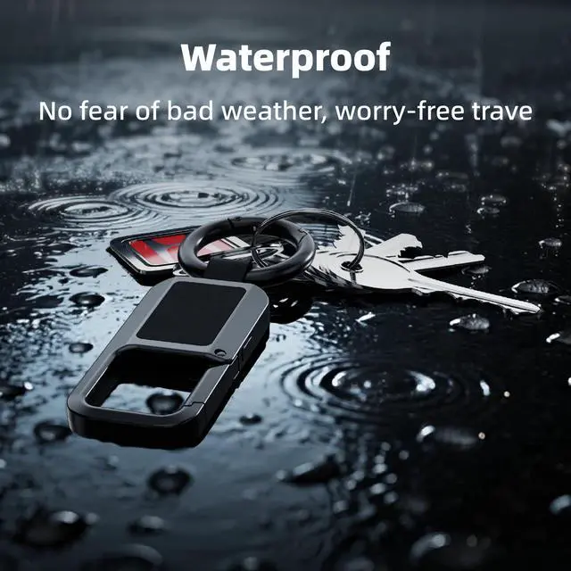 Alt view image 4 of 7 - Keychain Tracker Tag, Works with Apple Find My (iOS Only), Heavy Duty Car Key Chain for Men, llaveros para Hombres Carabiner Keychain Anti-Lost Key Finder