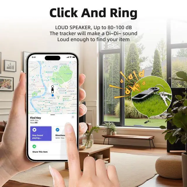 Alt view image 5 of 7 - Keychain Tracker Tag, Works with Apple Find My (iOS Only), Heavy Duty Car Key Chain for Men, llaveros para Hombres Carabiner Keychain Anti-Lost Key Finder