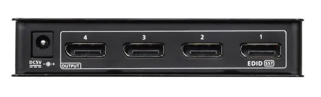 Alt view image 3 of 7 - VS194 4-Port True 4K DisplayPort Splitter SST Split or MST Extended Display - Connect 1 DP Source to 4 Display Port Computer Monitor - TAA Compliant - Metal