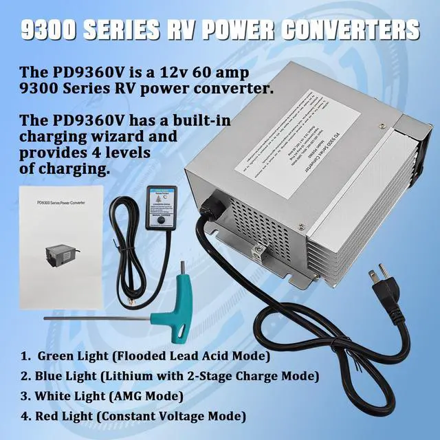 Alt view image 2 of 7 - PD9360 Rv Power Converter/Inverter/Charger 60Amp 120V to 12V 1000W 9300 Series Converter, Built-in Charge Wizard for RV Camper Caravans