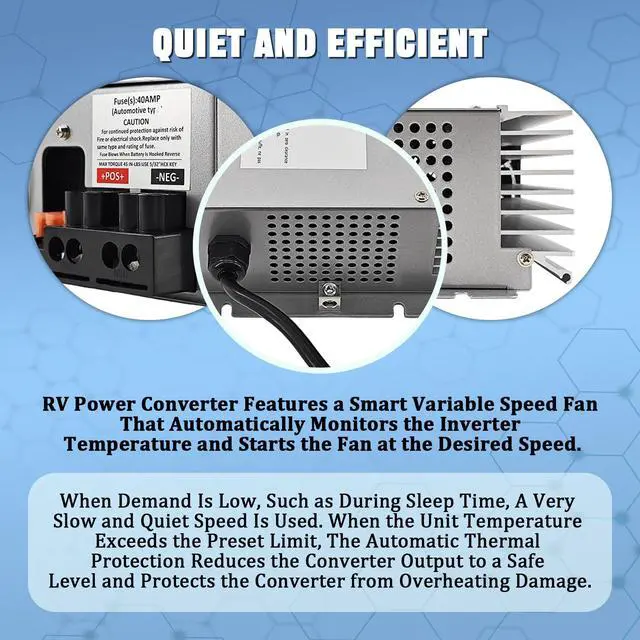 Alt view image 7 of 7 - PD9360 Rv Power Converter/Inverter/Charger 60Amp 120V to 12V 1000W 9300 Series Converter, Built-in Charge Wizard for RV Camper Caravans