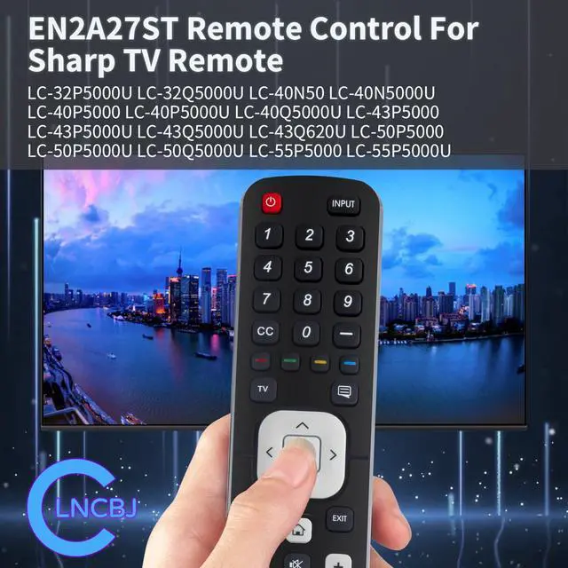 Alt view image 2 of 7 - EN2A27ST Replace Remote Compatible with Sharp TV LC-32P5000U LC-32Q5000U LC-40N50 LC-40N5000