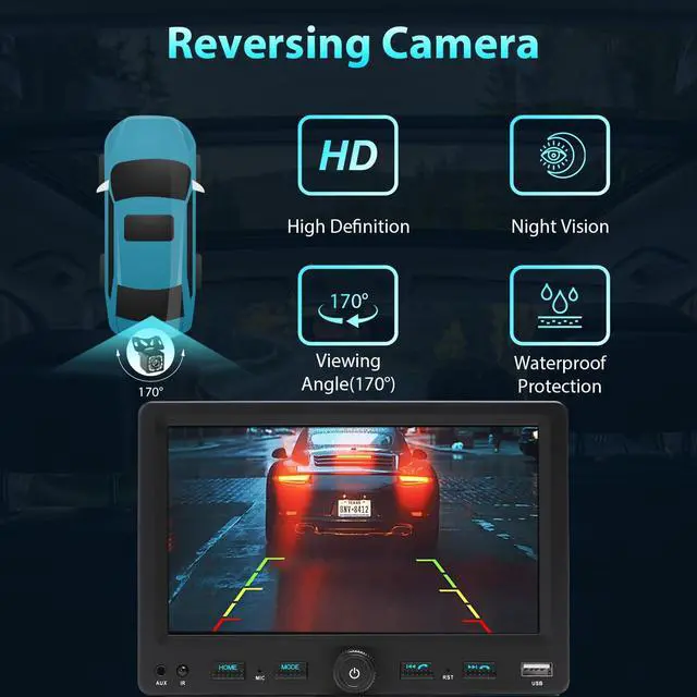 Alt view image 6 of 7 - Single Din Car Touchscreen Radio with Wireless CarPlay | 7" Adjustable Screen Android Auto Bluetooth Type-C USB (3A Fast Charge) Backup Camera AUX SD Car Stereo with Knob Headunit
