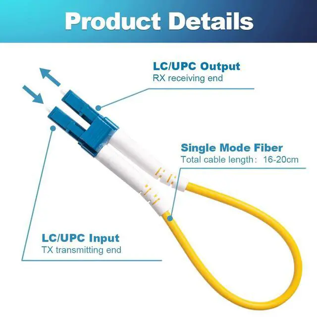 Alt view image 5 of 7 - 4 PCS Single Mode Loopback Plug Tester LC-UPC Fiber Optical Duplex Cable Adapter 9/125