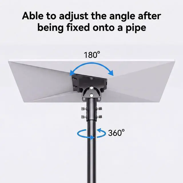 Alt view image 2 of 7 - Starlink Gen 3 Pipe Adapter,Starlink Gen 3 Mount,Adjustable Pole Mount Adapter for Starlink Standard Dish V3,Starlink gen 3 Pipe Adapter can be Adjusted from 90-180°,fits masts from 1.1-2.1in /28-54mm