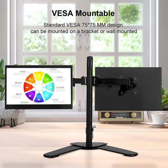 Alt view image 7 of 7 - 13.3" Touchscreen Portable Monitor, 1080P FHD IPS Display, USB-C & HDMI Plug-and-Play, Dual Speakers, Smart Cover & VESA Mount, External Monitor for Laptop, PC, Smartphone & Game Consoles