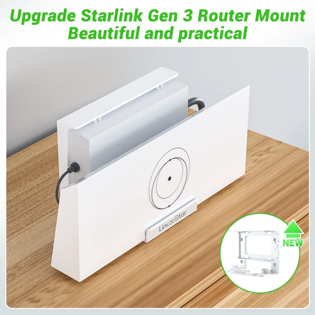 Alt view image 5 of 7 - for Starlink Gen 3/4X Router Wall Mount,2 in 1 for Starlink V3/4X Standard Mesh Router&Power Supply Accessories Mounting Kit Modem Bracket,Space-Saving,Easy Install Home RV Office Boat
