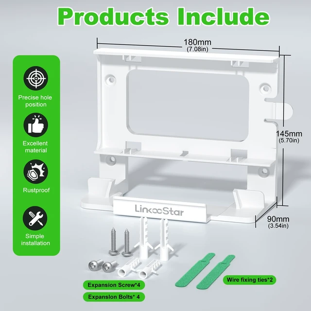 Alt view image 7 of 7 - for Starlink Gen 3/4X Router Wall Mount,2 in 1 for Starlink V3/4X Standard Mesh Router&Power Supply Accessories Mounting Kit Modem Bracket,Space-Saving,Easy Install Home RV Office Boat