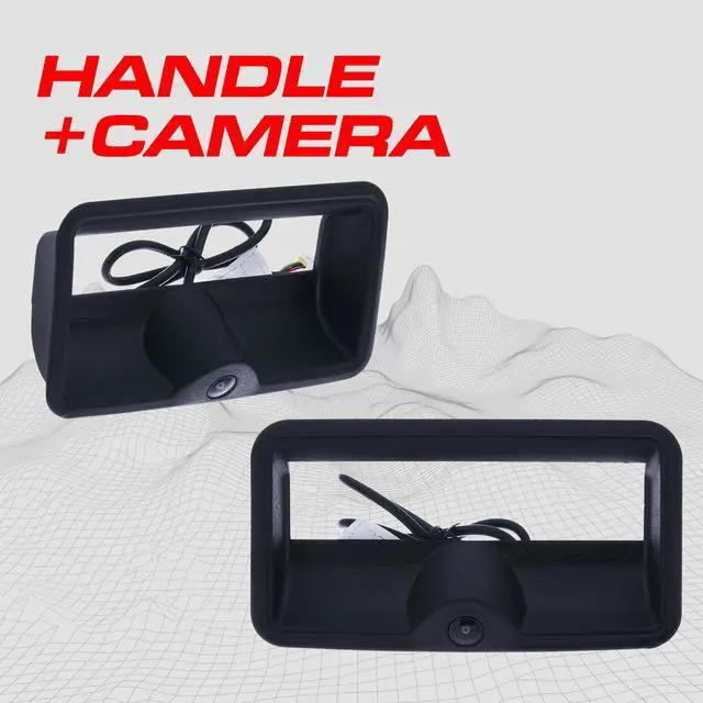 Alt view image 2 of 7 - Black Tailgate Bezel with Backup Camera Replacement for Chevrolet C/K 1500 (1988-2002) | IP68 Waterproof | Parking Grid Lines Available | Easy to Install