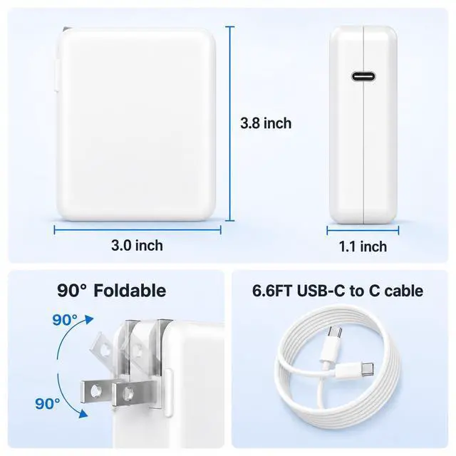 Alt view image 6 of 7 - 140W Mac Book Pro Charger, Original Quality USB C Super Fast Charger Cable Compatible with MacBook Pro/Air 16 14 Inch, M1 M2 M3 M4/ipad Pro/Samsung Galaxy and All USB C Device