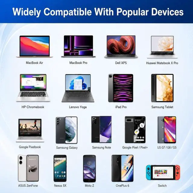 Alt view image 7 of 7 - 140W Mac Book Pro Charger, Original Quality USB C Super Fast Charger Cable Compatible with MacBook Pro/Air 16 14 Inch, M1 M2 M3 M4/ipad Pro/Samsung Galaxy and All USB C Device