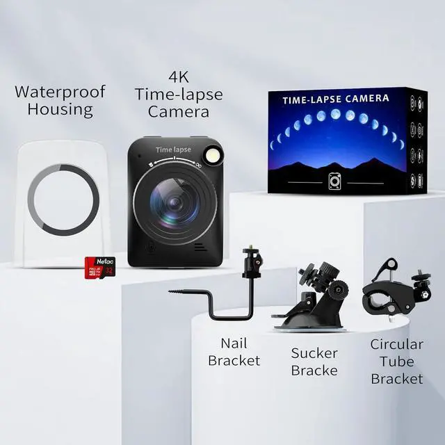 Alt view image 7 of 7 - 2026 Upgraded 4K Time Lapse Camera Outdoor Construction Plant Weather Life, Manual Focus, IP66 Waterproof, 6 Month Battery Life, 32GB TF Card Included