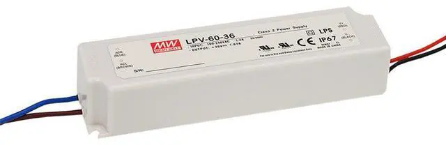 Main image of Meanwell LPV-60-24 Sealed Panel Mount 24V 0-2.50A Power Supply with LED Driver