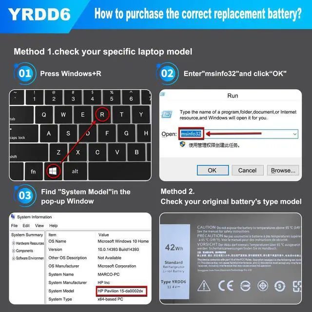 Alt view image 3 of 7 - 42Wh YRDD6 Laptop Battery Compatible with Dell Inspiron 15 5480 5481 5482 5485 5490 5491 5493 5584 5581 5585 5590 5591 5593 5594 5598 14 3310 3491 3493 3501 3582 3583 3584 3593 3793 7586