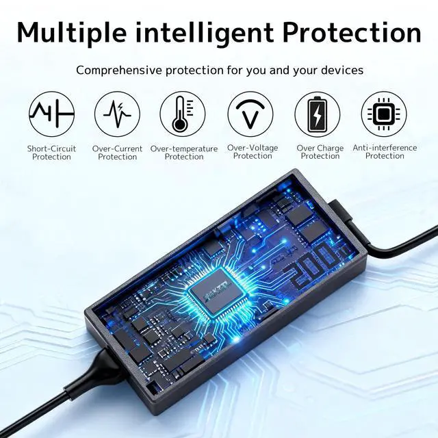 Alt view image 7 of 7 - 200W ADP-200JB K Charger Compatible with ASUS Laptop ROG Zephyrus G16 G14 | Adapter 2025 GU603 GU605 GA402 GA403 Flow Z13 GZ302 TUF A14 FA401 ProArt P16 PX13 20V 10A Power Supply Cord | Rectangle Conn