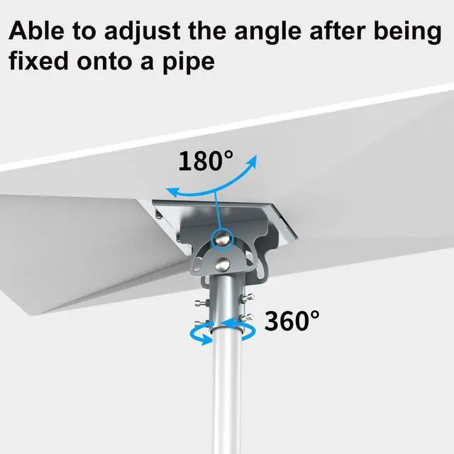 Alt view image 3 of 7 - Pipe Adapter Wall Pole Mount for Starlink Standard 4/4X/Gen3,Grey | Fits 1.12.1 in Masts, 90°180° Adjustable Pipe Adapter
