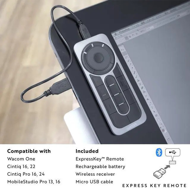Alt view image 7 of 7 - ExpressKey Remote for Cintiq & Intuos Pro | 17 customizable buttons designed for efficiency when creating on displays that don't come with shortcut keys