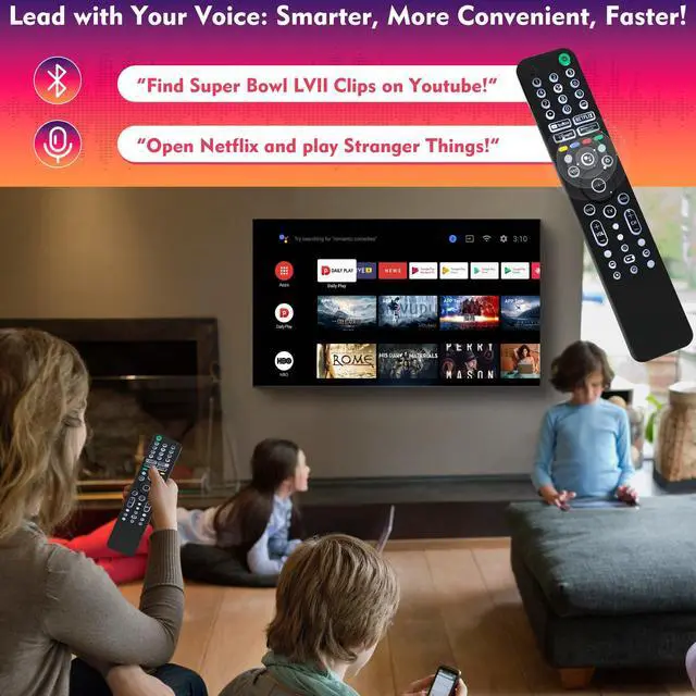 Alt view image 6 of 7 - Backlit RMF-TX520U Remote for Sony Smart TVs with Voice Control | replacement remote for Sony 2019-2023 XBR, KD and XR series, X80J, X85J, X90J and A80J models, backlit keys