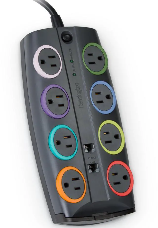 Main image of SmartSockets 8-Outlet, 8-Foot Cord, & 3090 Joules Premium Surge Protector (K62691NA) Gray