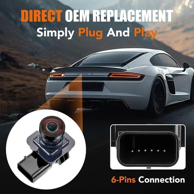 Alt view image 7 of 7 - Reverse Backup Camera Compatible with Ford Escape 2014 2015 2016 | Night Vision Wide-angle Rear View Camera Parking Assist Replaces# GJ5T-19G490-AD, CJ5T-19G490-AB, EJ5T-19G490-A