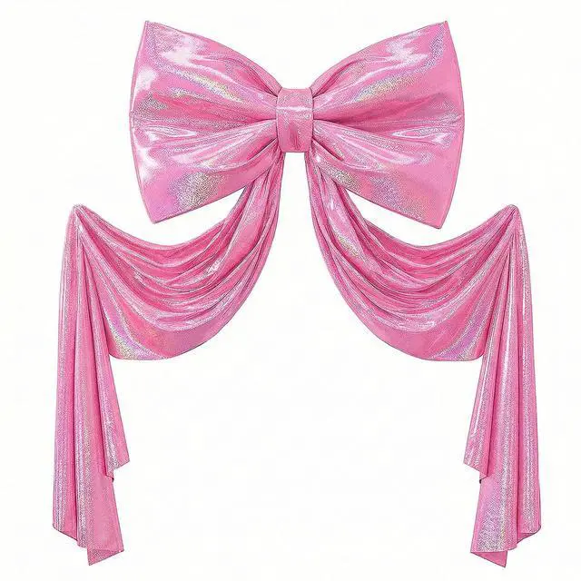 Main image of Large Pink Bow for Coquette Room Decor 70x24 in Glitter Ribbon Tie Coquette Birthday Decorations 3D Stays Stiff Upright Giant Pastel Hot Pink Hanging Wall Decor for Ballerina Birthday & Bedroom