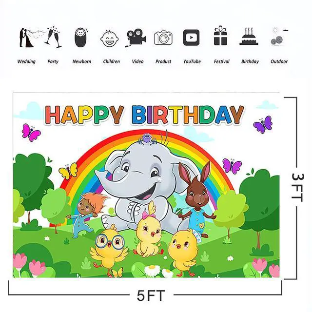 Alt view image 2 of 2 - Yellow Chickies Birthday Party Backdrop Photo Background Banner Birthday Party Decorations Banner Canticos Theme Photography Backdrop