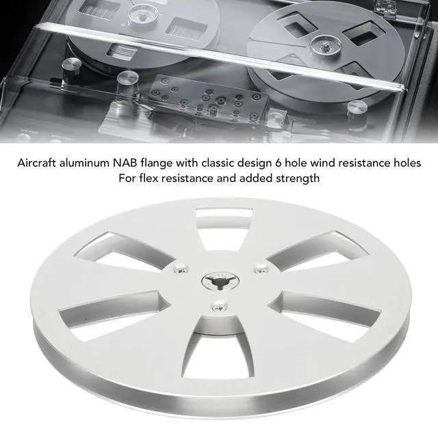 Alt view image 3 of 7 - 1/4 7 Inch Empty Reel for Reel to Reel Tape Recorder for Open Reel Sound Deck, Aluminum Alloy Recording Takeup Reel with 6 Hole, Replacement Opening Machine Part