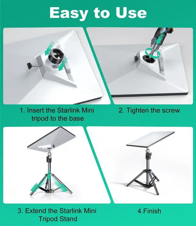 Alt view image 6 of 7 - for Starlink Mini Tripod Mount with Adapter for All Starlink Mini Dish | Adjustable Height and 360° Tilt, With Pipe Adapter, Portable Starlink Mini Tripod Stand for RV, Camping, Outdoor Use