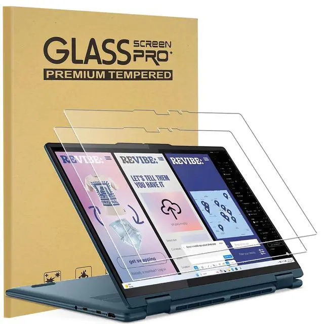 Main image of 2-Pack Tempered Glass Screen Protector for 2025 New Lenovo Yoga 7 / Yoga 7i 2-in-1 14-Inch Touchscreen Laptop (14ILL10 / 14AKP10, 83JQ / 83JR) Anti-Scratch, HD Clear, Bubble-Free