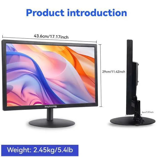 Alt view image 4 of 7 - Touchscreen Monitor 19" FHD 1440x900 Multi-Touch Screen HDMI VGA Type-A Touch Port Dual Speakers,60Hz,VESA,Brightness 300cd/m²,Tilt Adjust,PC Office Desktop Business Computer Touch Display