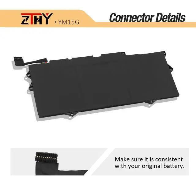 Alt view image 4 of 7 - YM15G Battery Replacement for Dell XPS 13 9315 Series Laptop 51Wh 11.55V | 9315-P1708LTW 9315-D1705S 9315-C0NNP 9315-WP01KR G9FHC 0G9FHC W6D4H 0W6D4H 31CP4/78/90 4191mAh 3-Cell (Not for 9315 2-in-1)