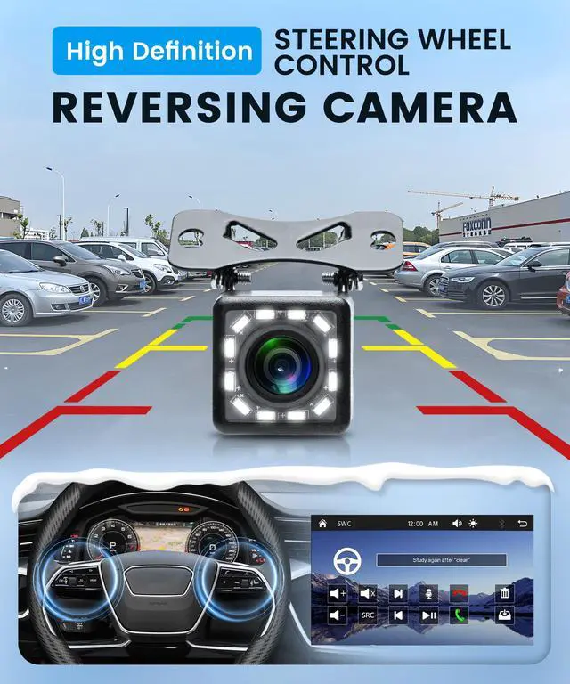 Alt view image 6 of 7 - 7 Inch Single Din Wireless CarPlay Touchscreen Car Stereo, 1 Din Car Radio with Wireless Android Auto Yo-u-Tu-be Video Bluetooth FM Radio SWC EQ Mirror Link Car Player Rear View Camera