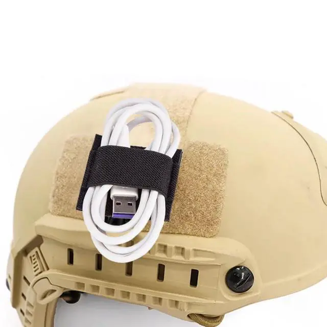 Alt view image 2 of 7 - 6 Packs Tactical Headphone Cable Storage Board Fastening Cable Ties Strap for Helmet Headset Walkie-Talkie Wire Hook and Loop Sticker(Black,Gren,Tan)