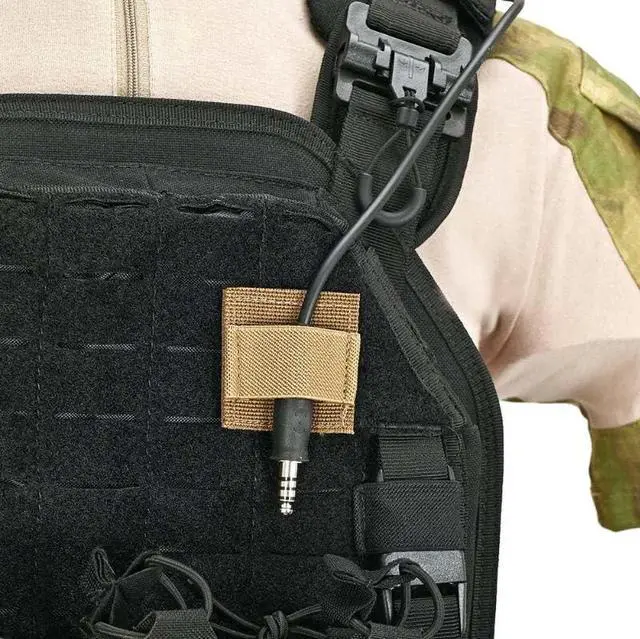 Alt view image 6 of 7 - 6 Packs Tactical Headphone Cable Storage Board Fastening Cable Ties Strap for Helmet Headset Walkie-Talkie Wire Hook and Loop Sticker(Black,Gren,Tan)