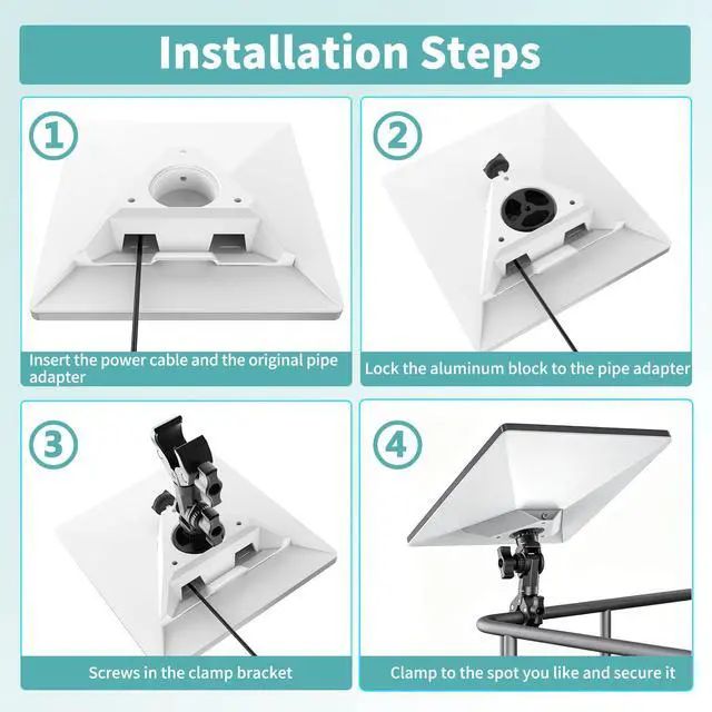 Alt view image 2 of 7 - Starlink Mini Mount 2025/2026, Adjustable Clamp Mount for RV, Yacht, Camper | Includes Aluminum Alloy Mini Pipe Adapter, Adjustable Angle, 5-Minute Installation, Starlink Mini Accessories for Outdoors