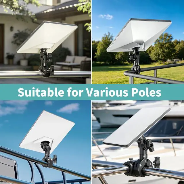 Alt view image 4 of 7 - Starlink Mini Mount 2025/2026, Adjustable Clamp Mount for RV, Yacht, Camper | Includes Aluminum Alloy Mini Pipe Adapter, Adjustable Angle, 5-Minute Installation, Starlink Mini Accessories for Outdoors