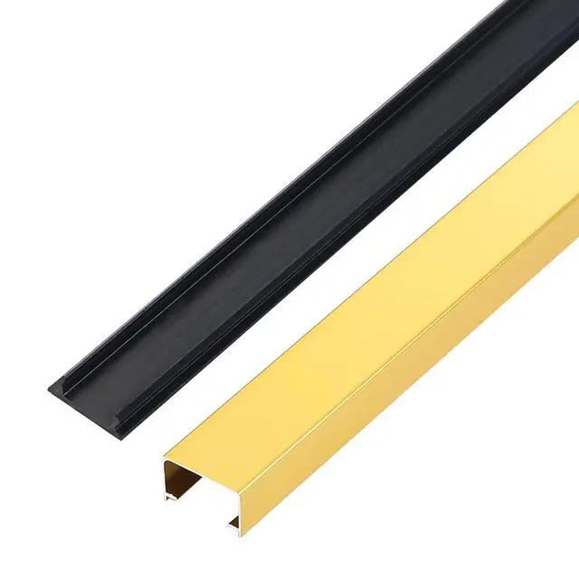 Alt view image 2 of 7 - Aluminium Alloy U Shape Edge Trim Strip Decoration Profiles with Base, Metal Cable Raceway Cord Cover Channel, Ceramic Tile Mirror Wall Trim Transition Corner Decorative Strips